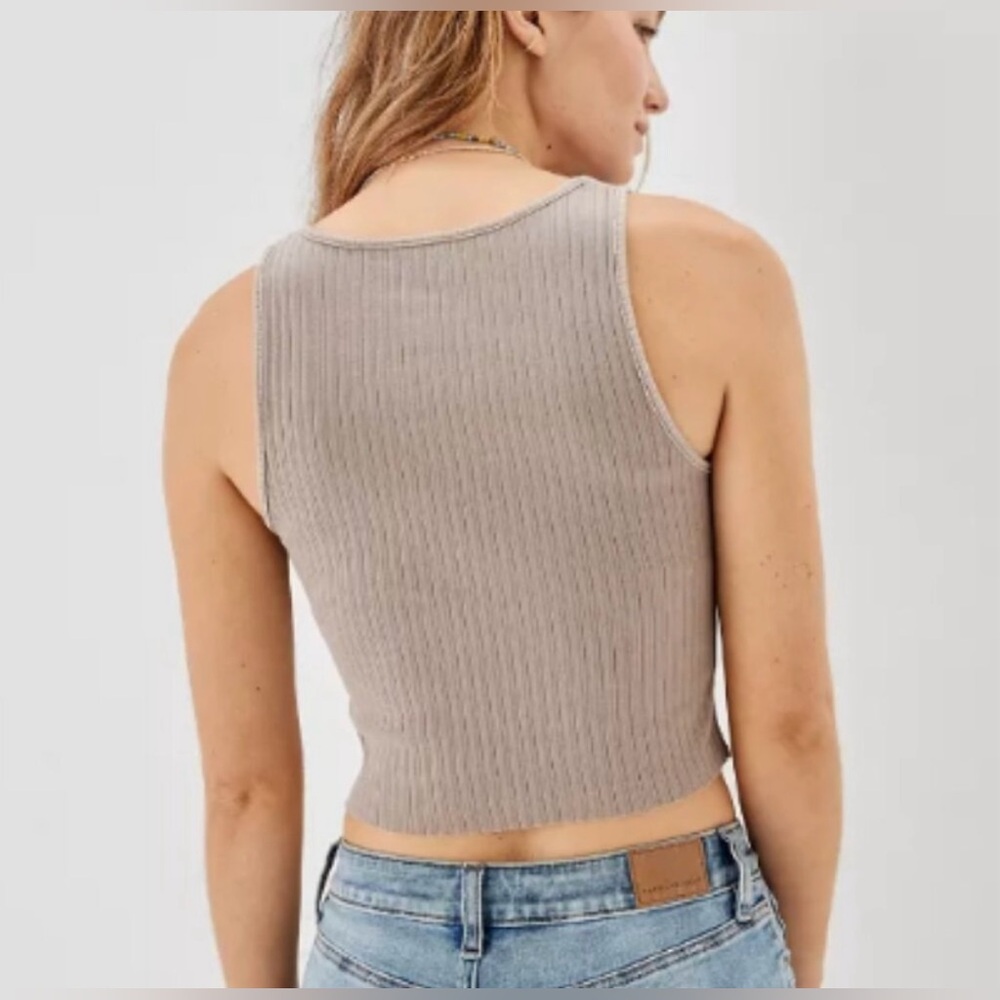 American Eagle Notch Neck Tank Top in Smokey Cinders Medium - Picture 5 of 9